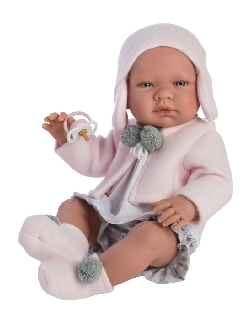 Asi - Maria - Babypige med Fleece jakke, hue og futter - 45 cm. 