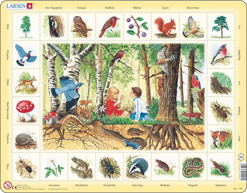 Larsen Puslespil - Skovens dyr, 48 brikker