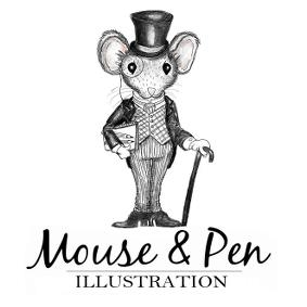 Mouse & Pen  A4 Plakat - Måne Baby