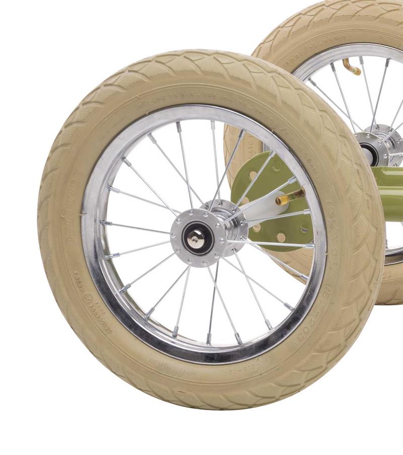 Trybike hjulsæt fra 2 til 3 hjul, beige. genialt. Hjul til seng