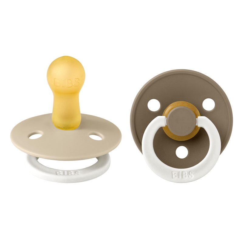 BIBS - Rund sut 2-pak, str. 2 - Vanilla/Dark Oak GLOW