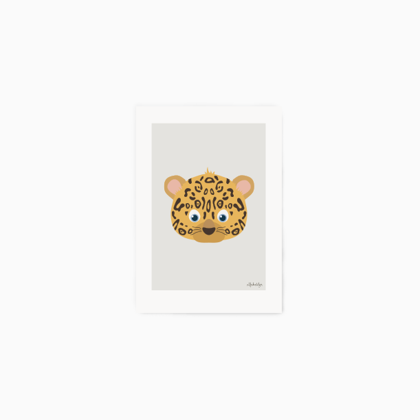 Alfabetdyr Maxikort A5 plakat - Leopard