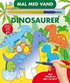 Mal-med-vand papbog om dinosaurer med en medfølgende pensel i toppen.