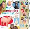 Papbogen Min bondegård med lyd med billeder af bondegårdsdyr og et sidepanel med ti lydknapper.