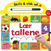 Skriv og visk ud - Lær tallene aktivitetsbog i pap med bærehåndtag og medfølgende pen.