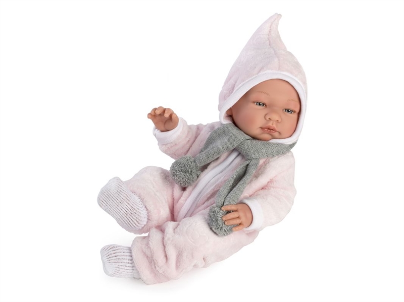Asi - Maria - Babypige med fleecedragt og halstørklæde - 43 cm. 