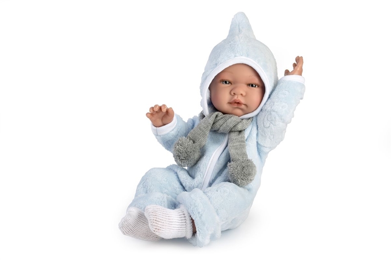 ASI Pablo - Babydreng med fleecedragt og halstørklæde, 43 cm 