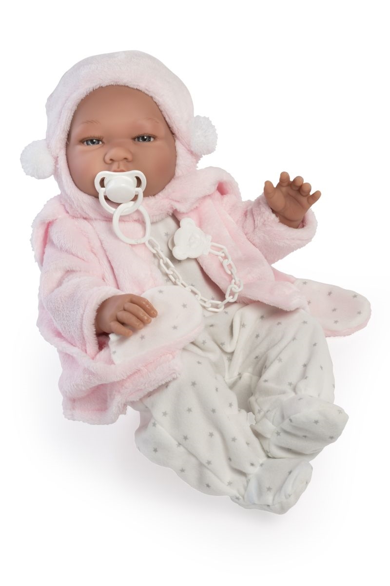 ASI Maria 43 cm - Babypige med blød heldragt, frakke og hue