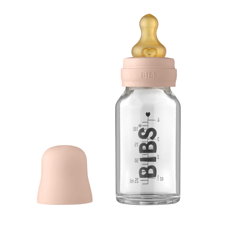 BIBS Sutteflaske 110 ml. - Complete Set Latex, Blush