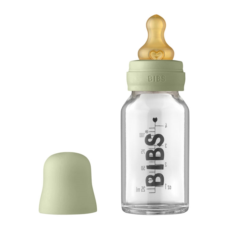 BIBS Sutteflaske 110 ml. - Complete Set Latex, Sage