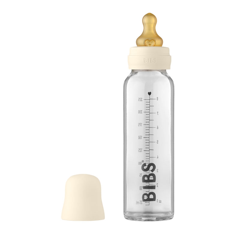 BIBS Sutteflaske 225 ml. - Complete Set Latex, Ivory