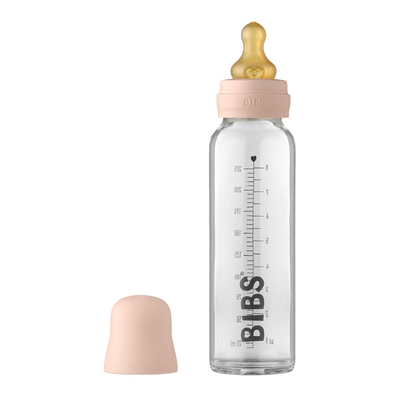 BIBS Sutteflaske 225 ml. - Complete Set Latex, Blush