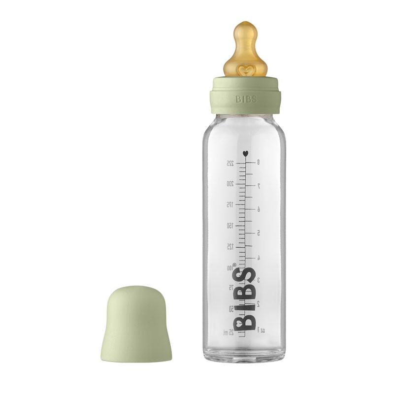 BIBS Sutteflaske 225 ml. - Complete Set Latex, Sage