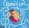 Forsiden af papbogen Minisjang - Børste kan kun lide spaghetti med pindsvinet Børste og spaghetti på en blå baggrund.