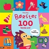 Forsiden af papbogen Børstes 100 første ord med pindsvinet Børste og farverige tegninger.