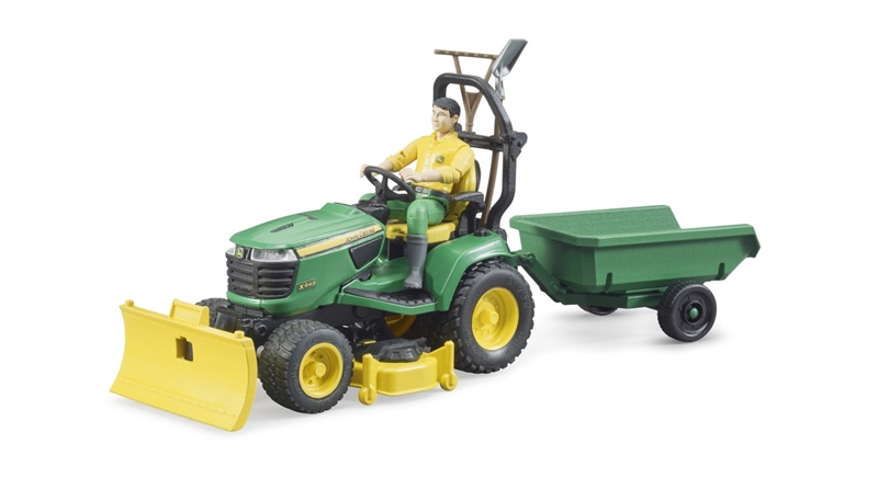 Bruder - John Deere havetraktor med trailer og gartner