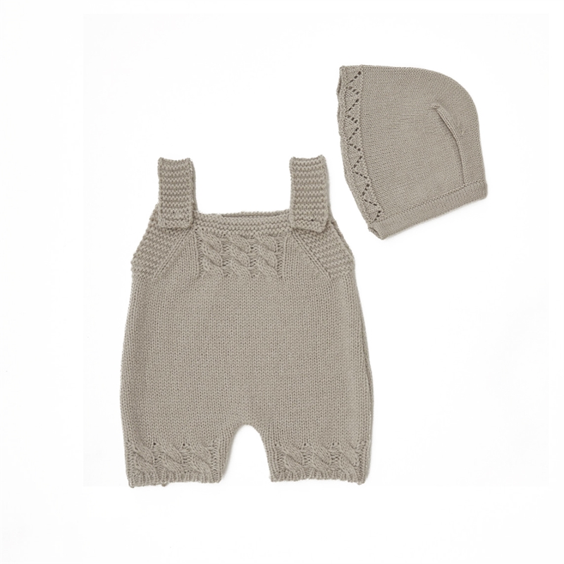 By ASTRUP - Strikket Romper med kyse 30-35 cm - Grå