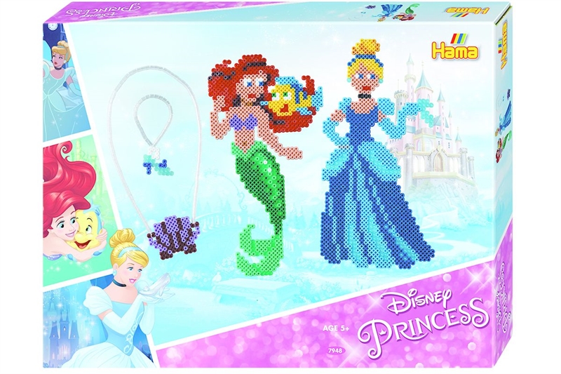Hama Gaveæske midi perler, Disney Ariel & Askepot 
