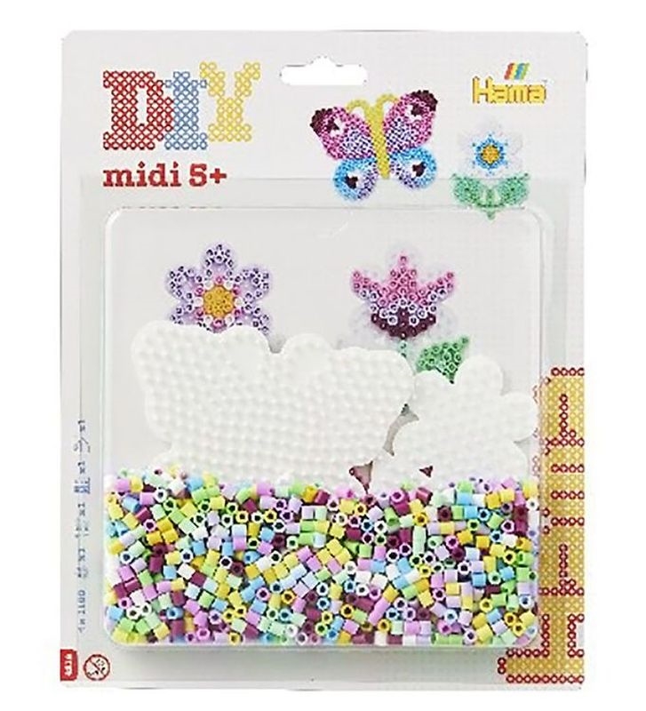 Hama Blisterpakning Midi perler, Sommerfugl og Blomst