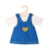 Heless - Dukkespencer denim, med t-shirt og guld print - 35-45 cm