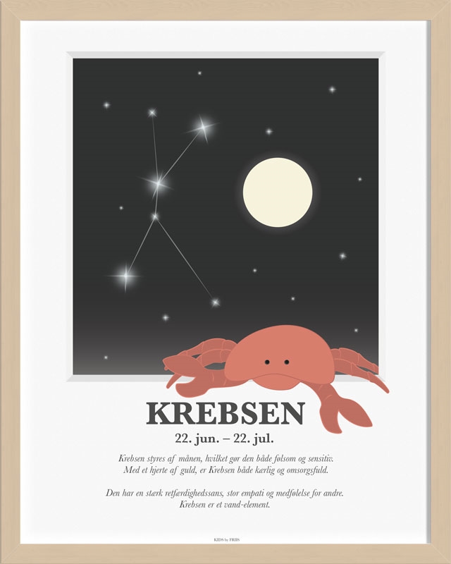 Kids by Friis - Plakat med stjernetegn, Krebsen