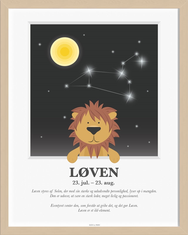 Kids by Friis - Plakat med stjernetegn, Løven