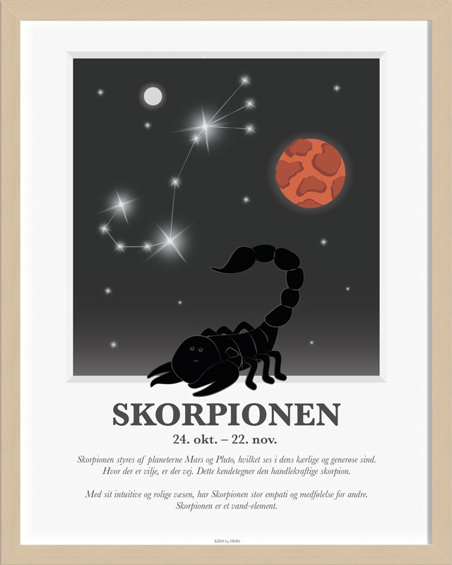 Kids by Friis - Plakat med stjernetegn, Skorpionen