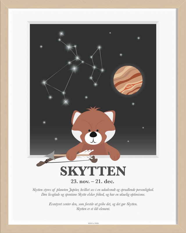 Kids by Friis - Plakat med stjernetegn, Skytten