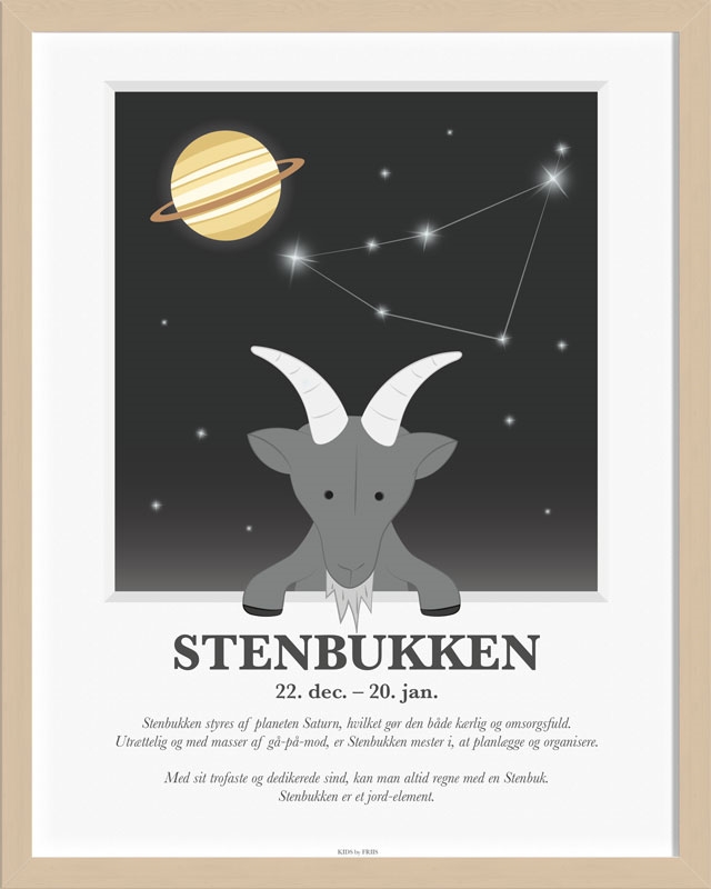 Kids by Friis - Plakat med stjernetegn, Stenbukken