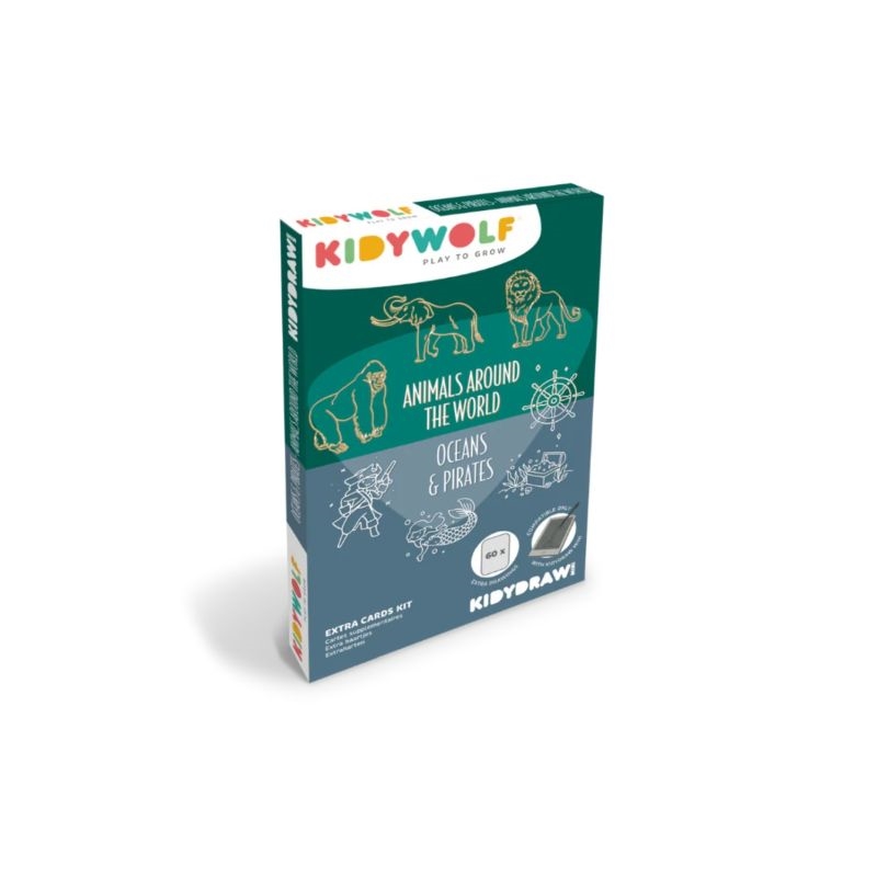 Kidywolf - Refill tegninger til Kidydraw Mini - Animals Around the Wold & Pirates