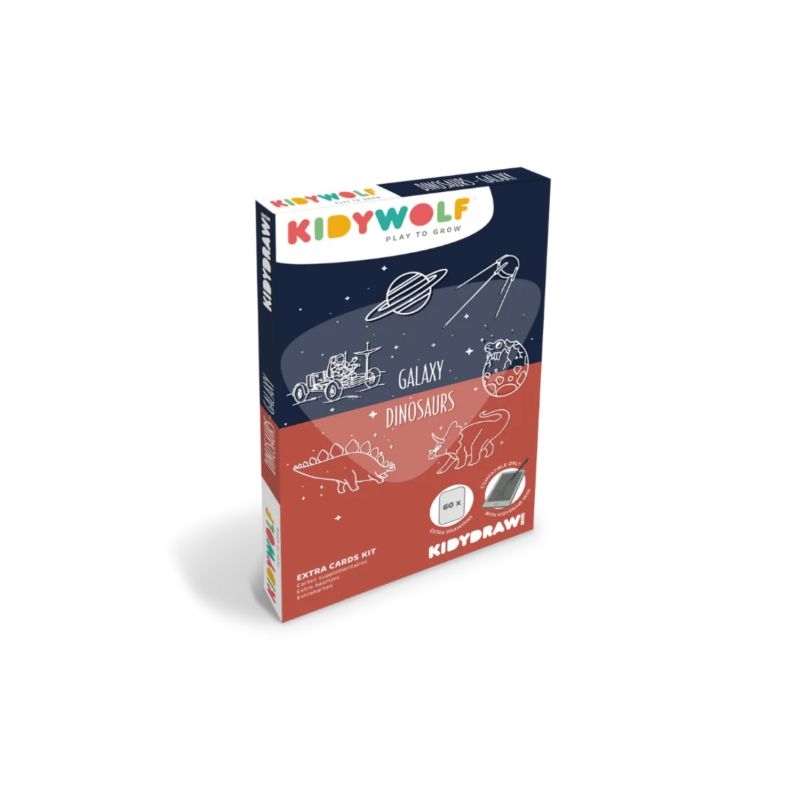 Kidywolf - Refill tegninger til Kidydraw Mini - Dinosaur & Galaxy