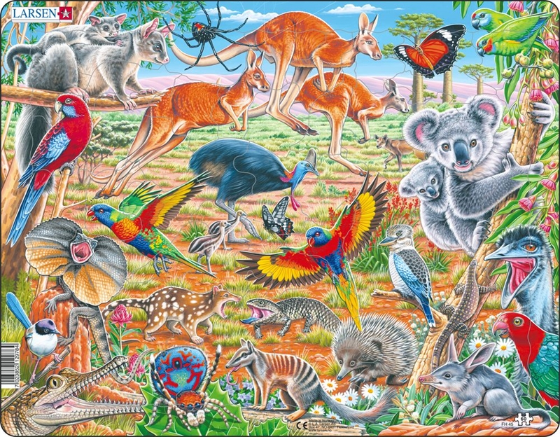 Larsen Puslespil - Australiens Dyr, 60 brikker 