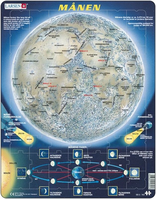 Larsen Puslespil - Månen, 70 brikker