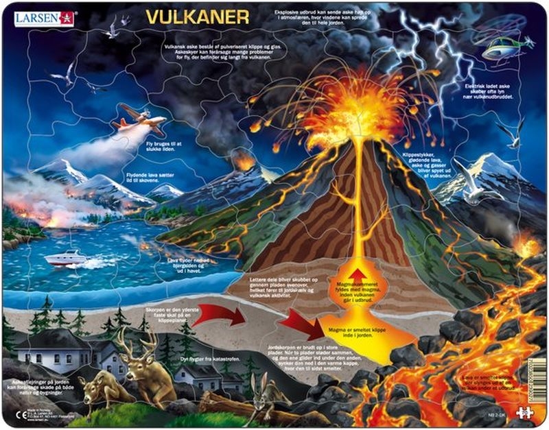Larsen Puslespil - Vulkan, 70 brikker