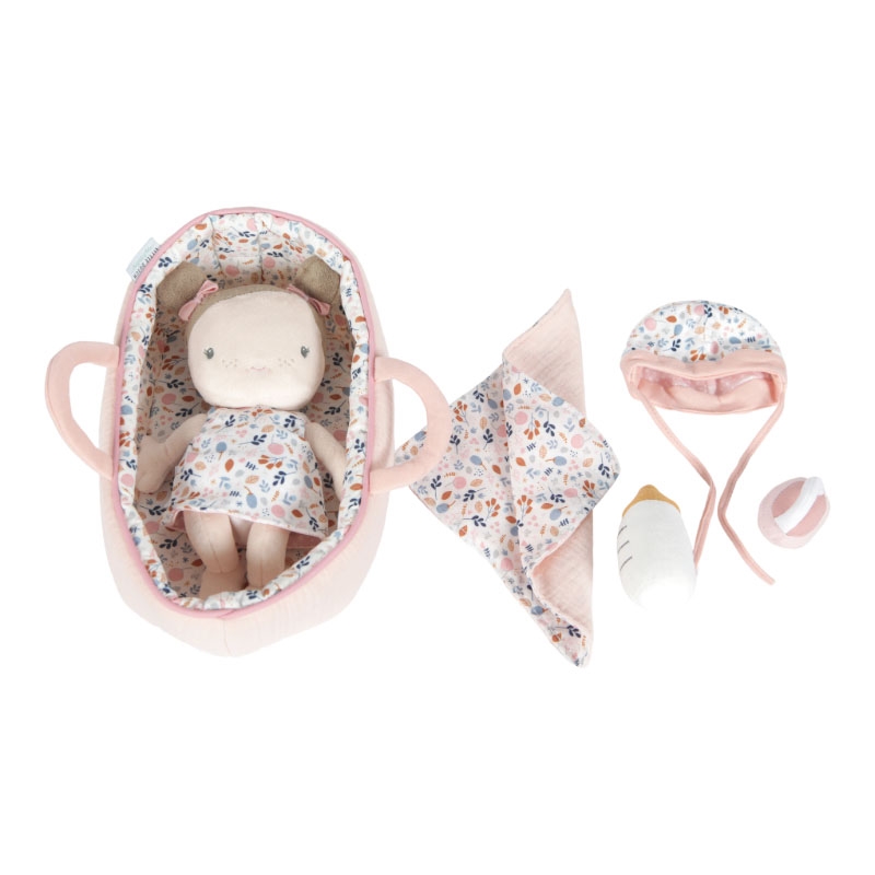Little Dutch - Babydukke med kurv og tilbehør, Rosa