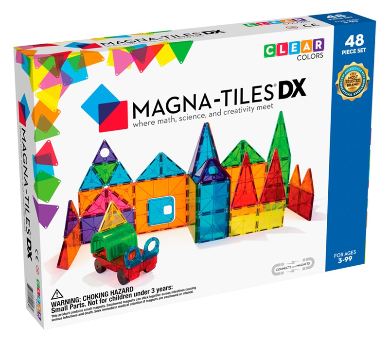 Magna-Tiles Byggemagneter, Clear Colors - 48 dele