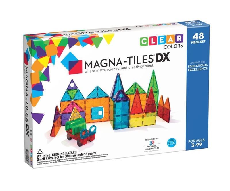 Magna-Tiles Byggemagneter, Clear Colors - 48 dele