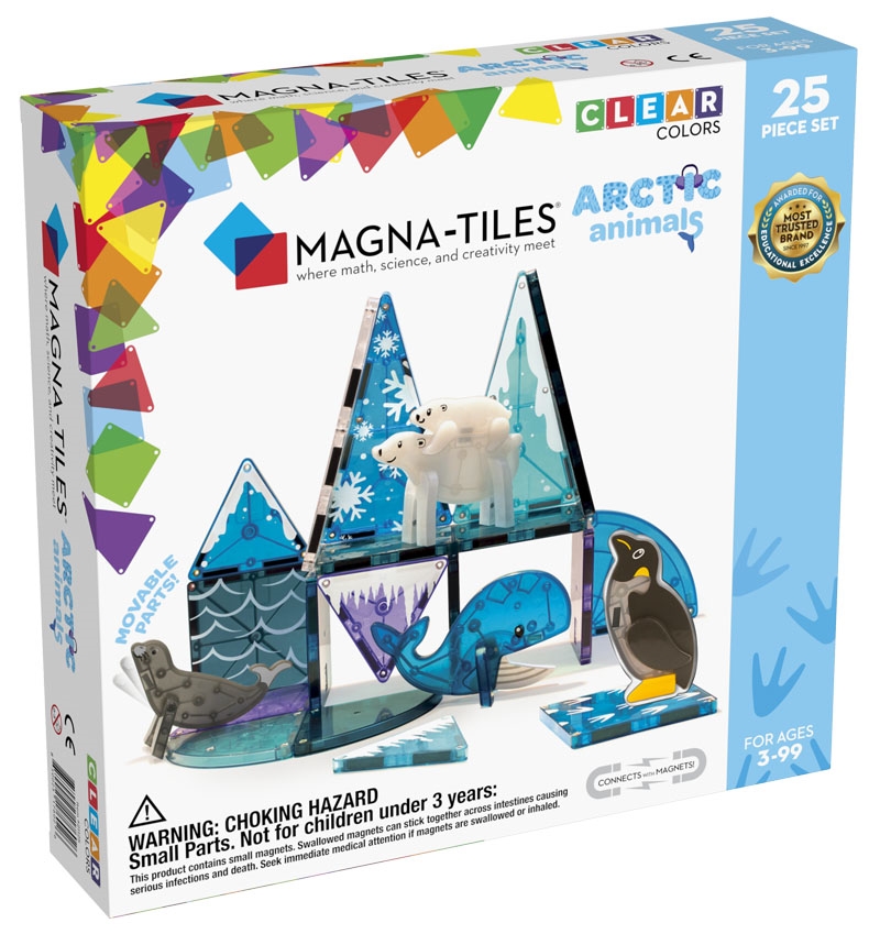 Magna-Tiles Animals Byggemagneter Arktis  - 25 dele, Clear Colours