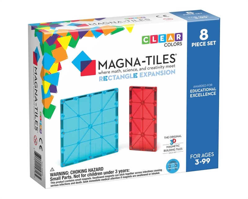 Magna-Tiles Byggemagneter, Rectangles - 8 dele