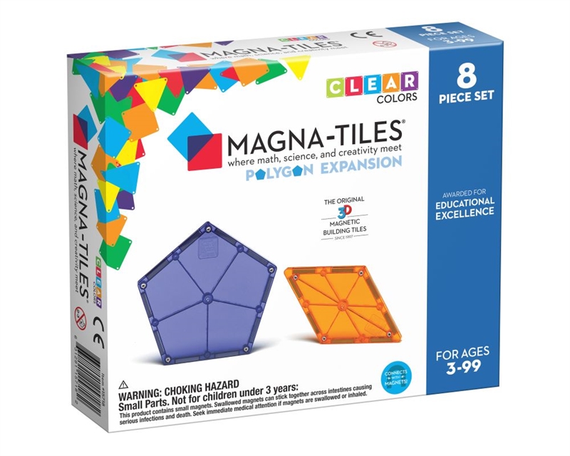 Magna-Tiles Byggemagneter, Polygon - 8 dele