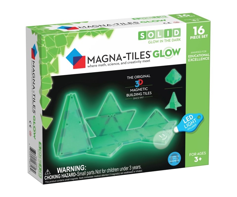 Magna-Tiles Byggemagneter, Glow - 16 dele