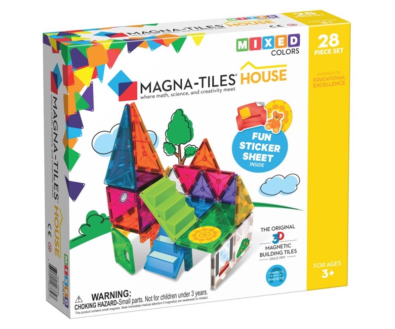 Magna-Tiles Byggemagneter House, Mixed Colors - 28 dele