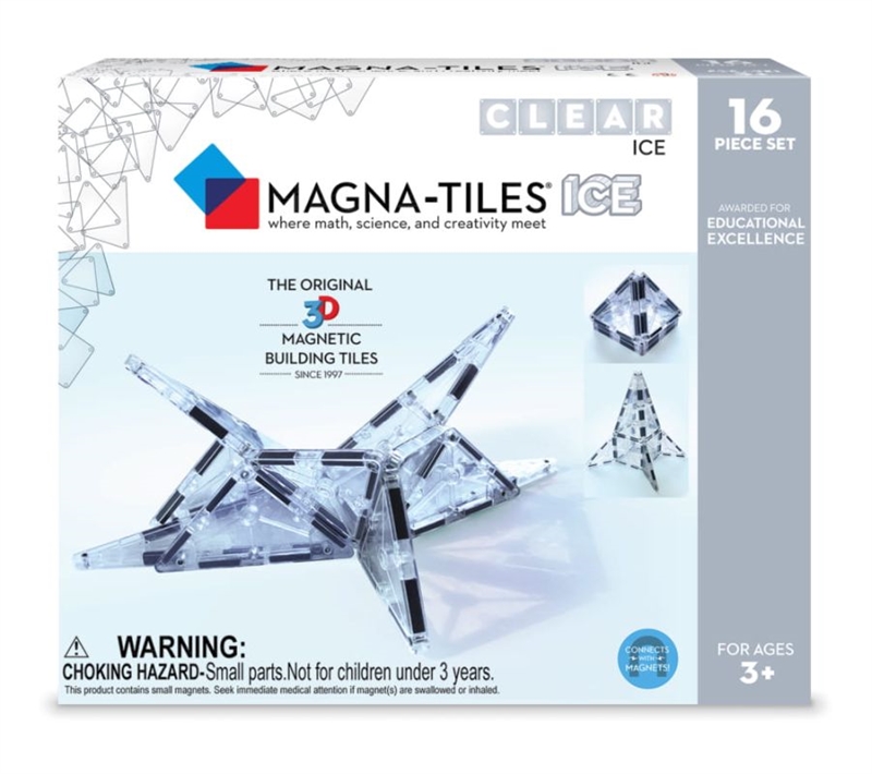 Magna-Tiles Byggemagneter Ice, Clear - 16 dele