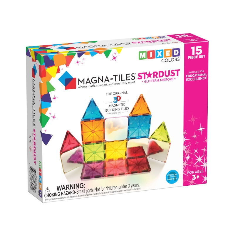 Magna-Tiles Byggemagneter Stardust, Mixed Colors - 15 dele