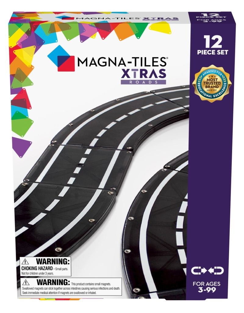 Magna-Tiles XTRAS sæt med vejbaner, 12 dele