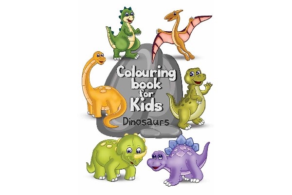 Kids Colouring Book - Malebog A4 Kids Dinosaurs, 16 sider