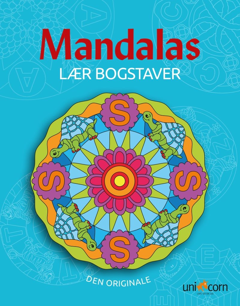 Lær bogstaver med Mandalas - Malebog 