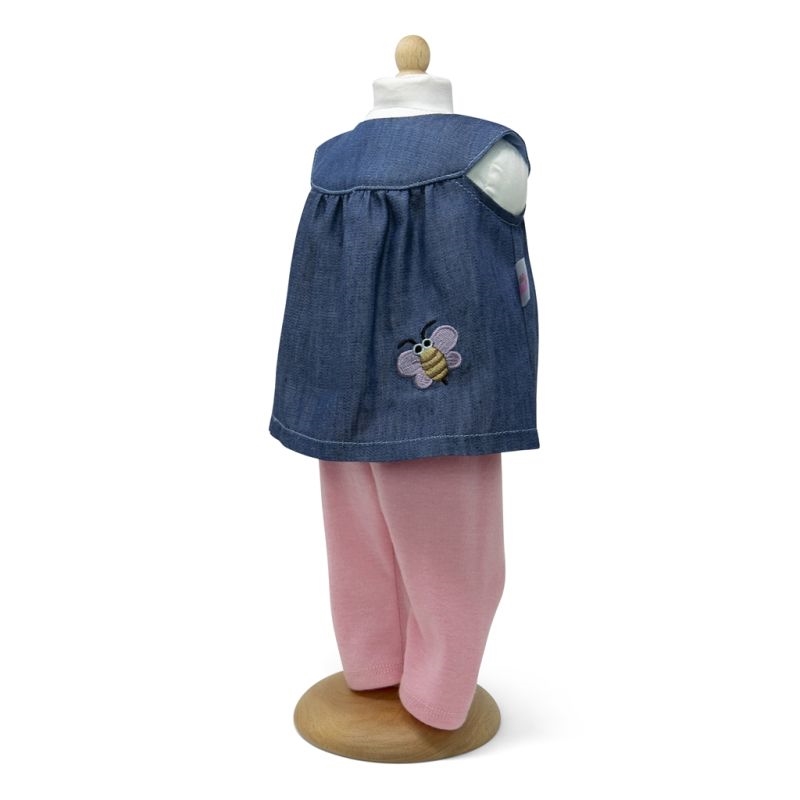 Mini Mommy - Denim tunika med leggins -  42-46 cm