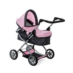 mini-mommy-dukkevogn-rosa-grå-lille-per-seng.dk