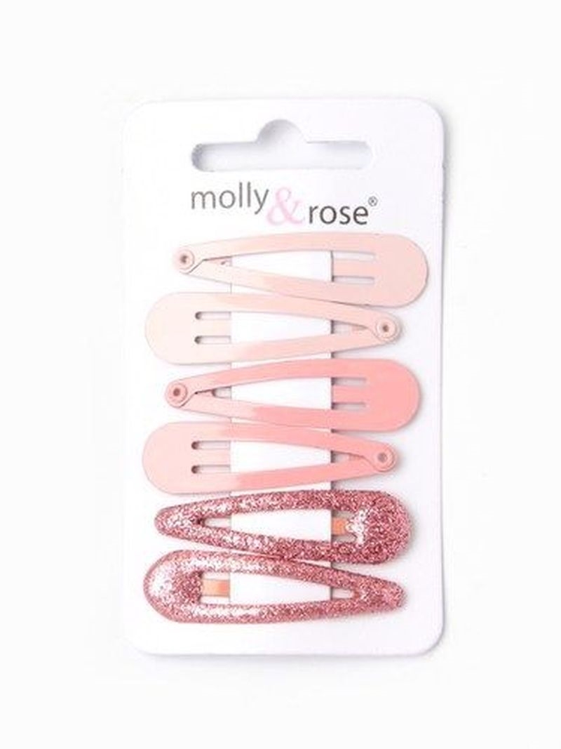 Molly & Rose - Hårspænder, Rosa 4 cm - 6 stk. 